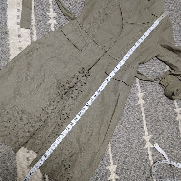 100% linen khaki green jacket size S - Picture 16 of 16